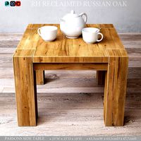 RECLAIMED RUSSIAN OAK PARSONS SIDE TABLE