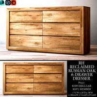 RECLAIMED RUSSIAN OAK 6-DRAWER DRESSER