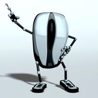 Fully Rigged Computer Mouse Character With Materials