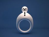 Christmas Snow man ring