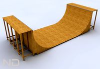 Skateboard ramp wooden half pipe