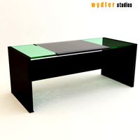 Table with Leather and Glass