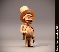 Monkey character STL hollowed