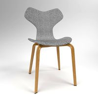 Fritzhansen Grand Prix wooden legs Oak veneer full up fabric