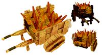 Low Poly Wooden Cart of Assorted Bread