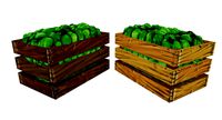 Low Poly Crate of Green Peppers