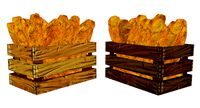 Low Poly Crate of Bread