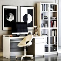 IKEA MALM workplace with LOBERGET chair and BILLY OXBERG bookcase