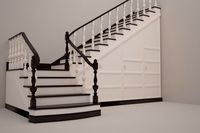 Classical staircase with wardrobe 3D Model