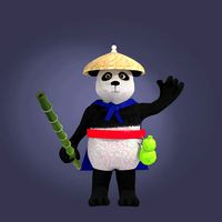 cartoon hero panda