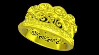 engraved gemstone crown ring 5