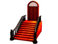 Fancy Historical Building Entrance Low Poly Game Model