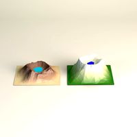 cartoon low poly volcanic craters