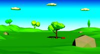 Cartoon low poly minimalistic scene