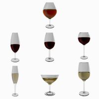 Wine Glasses Collection - Seven Glasses with Wine