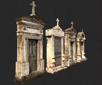 Mausoleum Entrances Lined Side By Side
