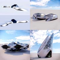 Futuristic building collection 4x