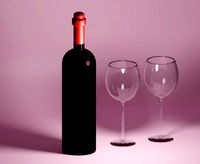 Wine Bottle Wine Glasses