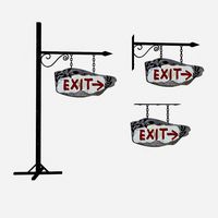 old wooden exit sign 02