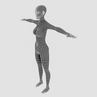 low poly female 3D model