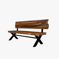3D natural wood chair model