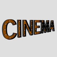 Cinema Sign With Bulb