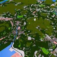 Busan City South Korea feb 2021 low poly