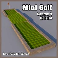Low Poly Mini Golf Hole C4H14 3D Model