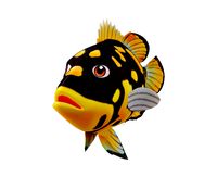 Tripletail animated fish low poly toon