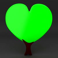 cartoon heart shape tree