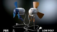 Vintage Fan PBR Low Poly (Metal-Rough) x3 Albedo
