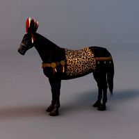 Horse with fur and feathers