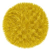 Round yellow carpet fur