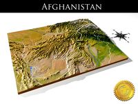 Afghanistan, High resolution 3D relief maps