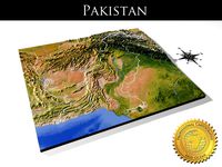 Pakistan, High resolution 3D relief maps