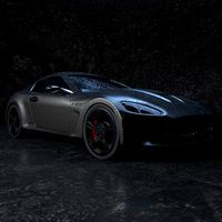 Generic Sportscar Wet With Raindrops