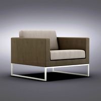 Crate and Barrel - Dune Lounge Chair with Sunbrella Taupe Cushion