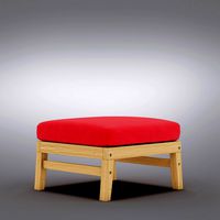 Crate and Barrel - Arbor Ottoman with Sunbrella Stone Cushion