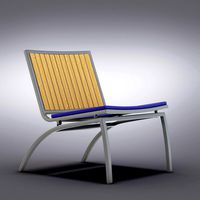 Crate and Barrel - Alfresco Natural Lounge Chair with Sunbrella Daffodil Cushion