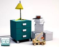 lamp BILLY with objects