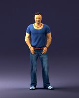 Man in blue T-shirt 0090