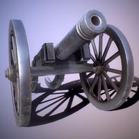 Medieval Siege Cannon PBR low-poly