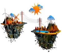 Floating Islands Low Poly