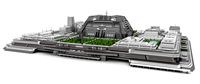 Futuristic city center on platform