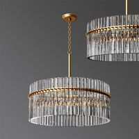 Casandra 4-light Brushed Brass Pendant Crystal Chandelier
