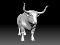 Bull - Basic 3D model with Low-poly and UV-unwrap
