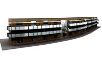 Realistic European City Block Building 3d model 39