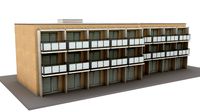 Realistic European City Block Building 3d model 26