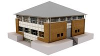 Realistic European City Block Building 3d model 05
