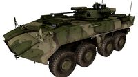 K17 Boomerang Berezok Russian Army APC Game Ready Model Woodland Camo PBR 149K